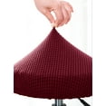 thumbnail image 1 of Housse Extensible Universelle pour Grand Tabouret de Bar pour Salons de Coiffure - Antidérapante, Lavable, Protège-Chaise Rond à Hauteur Réglable en Molleton Rouge Vin, Convient aux Tabourets de 30-40 cm, Durable 92 % Polyester et 8 % Élasthanne, 1 of 6