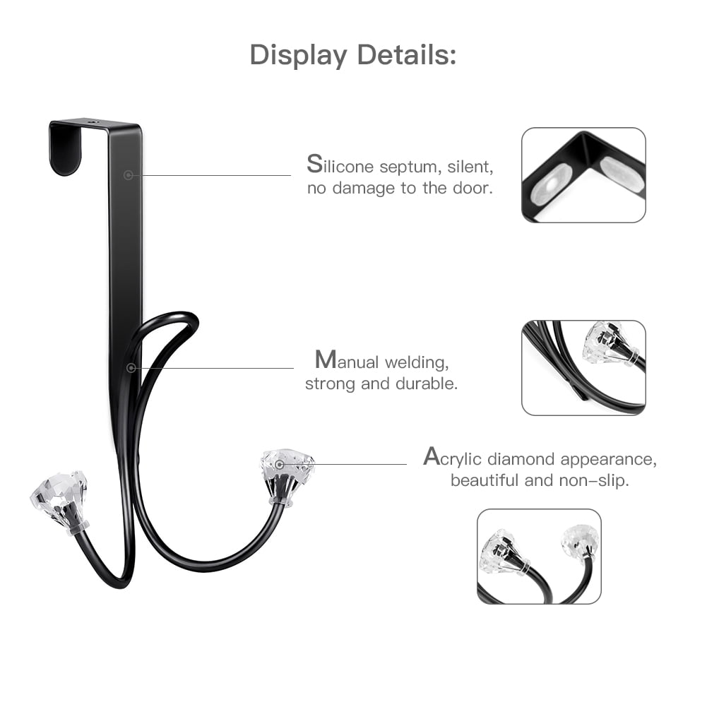 Lowestbest Door Hanging Hooks, Metal Double Hooks, Door Hooks, Cubic Hooks for Hanging Bags, Backpacks, Hats, Towels (Black) Lowestbest Door Hanging Hooks, Metal Double Hooks, Door Hooks, Cubic Hooks for Hanging Bags, Backpacks, Hats, Towels (Black)
