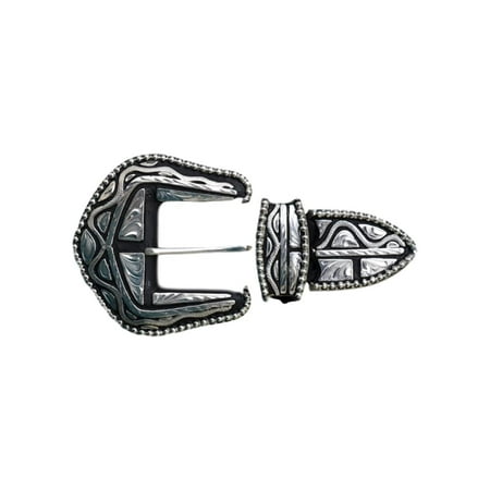 - Silver Strike Western Belt Buckle Filigree 3 Piece Set Silver BK7610