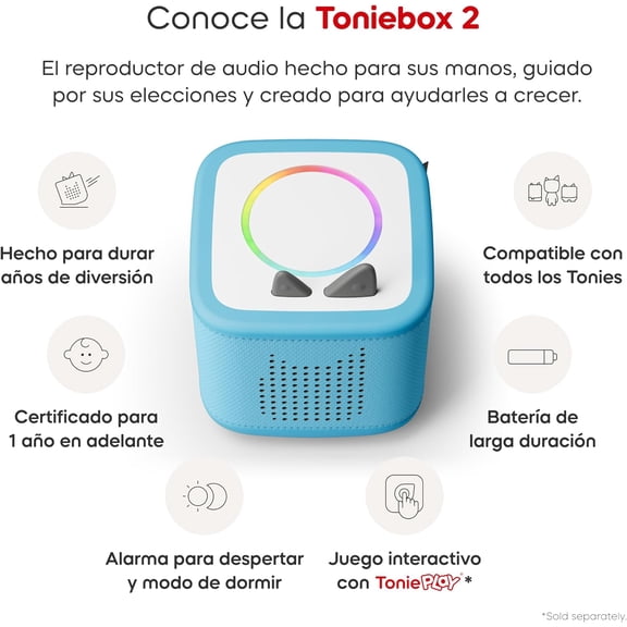 Toniebox 2 Audio Player, Bluetooth Portable Speaker, Blue