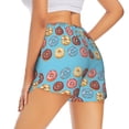 thumbnail image 3 of Vsdgher Cute Donut Print Women's Running Double Layer Shorts High Waisted with Pockets Elastic Yoga Workout Athletic Gym Sports, 3 of 8