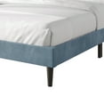 thumbnail image 5 of Castle Place Sophisticated Wingback Velvet Upholstered Full Platform Bed, Light Blue, 5 of 11
