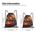 thumbnail image 2 of Kdxio Dynamic Fire Bird Art Print Drawstring Backpack Bag,Waterproof Draw String Back Sack, Gym Drawstring Bags Swim Bag For Unisex, 2 of 5