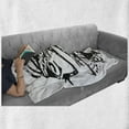 thumbnail image 5 of Kokopelli Soft Flannel Fleece Throw Blanket, Grunge Style Cave Motif Look Monochrome Playing Darbuka Pattern, Cozy Plush for Indoor and Outdoor Use, 70" x 90", Charcoal Grey White, by Ambesonne, 5 of 5