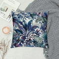 thumbnail image 2 of Linen Throw Pillow Cover Colorful Tropical Pattern Leaves Palm Tree Modern Graphics Plumeria Home Decor Pillowcase  Cushion Cover for Sofa Couch Bed and Car, 2 of 5