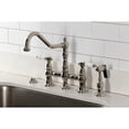 thumbnail image 2 of Kingston Brass KS3276BPLBS Bel-Air Two-Handle 4-Hole Deck Mount Bridge Kitchen Faucet with Brass Side Sprayer in Polished Nickel, 2 of 8