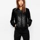 thumbnail image 1 of Abrigo de lentejuelas Chaqueta de bombardero de manga larga Cremallera Streetwear Irfora Negro/M, 1 of 7