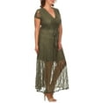 thumbnail image 3 of Ella Samani Women's Plus Size Lace Wrap Maxi Dress with Tie Waist, 3 of 5