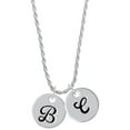 thumbnail image 1 of Delight Jewelry Silvertone Large Script Letter - B - 3/4'' Disc - Silvertone Script Initial Disc - C - Charm Necklace, 20"+3", 1 of 4