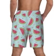 thumbnail image 3 of Kdxio Watermelon Print Men's Swim Trunks with Compression Liner 7 Inch Inseam Quick Dry Swim Shorts, 3 of 7
