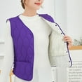 thumbnail image 6 of Lohuatrd Women Fall Winter Vest Coat Soft Thick Padded Sleeveless Single-breasted Solid Color V Neck Cardigan Slim Fit Warm Pockets Lady Waistcoat, 6 of 8