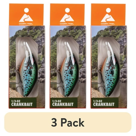 (3 pack) Ozark Trail 1/3oz Crankbait- Squash Fishing Lure