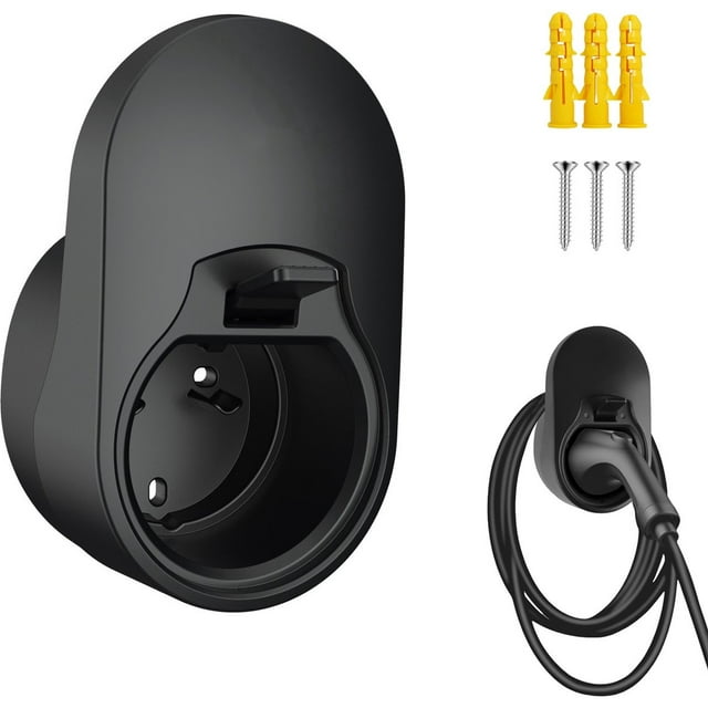 Charger Holder - Type 2 Charger - Wall Mount Cable Holder - Cable Organizer for Electric Cars - Bracket for Charging Electric Vehicles - Wall Charger Bracket for Electric Vehicles - Compatible with E