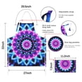 thumbnail image 7 of Colorful Tie Dye Mandala Pattern Apron-Garden Aprons for Women with Pockets-Cotton Linen Waterproof Kitchen Cooking Gardening Aprons Adjustable for Kitchen,Cooking,BBQ and Salon 33x27 Inch, 7 of 7