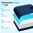 thumbnail image 4 of U-Shaped Gel Memory Foam Seat Cushion, Wheelchair Cushion with Cooling Gel, Ergonomic Coccyx Cushion for Office Chair & Car,Relieve Tailbone Pain, Sciatica, Back Pain, Non-Slip Bottom, 4 of 8