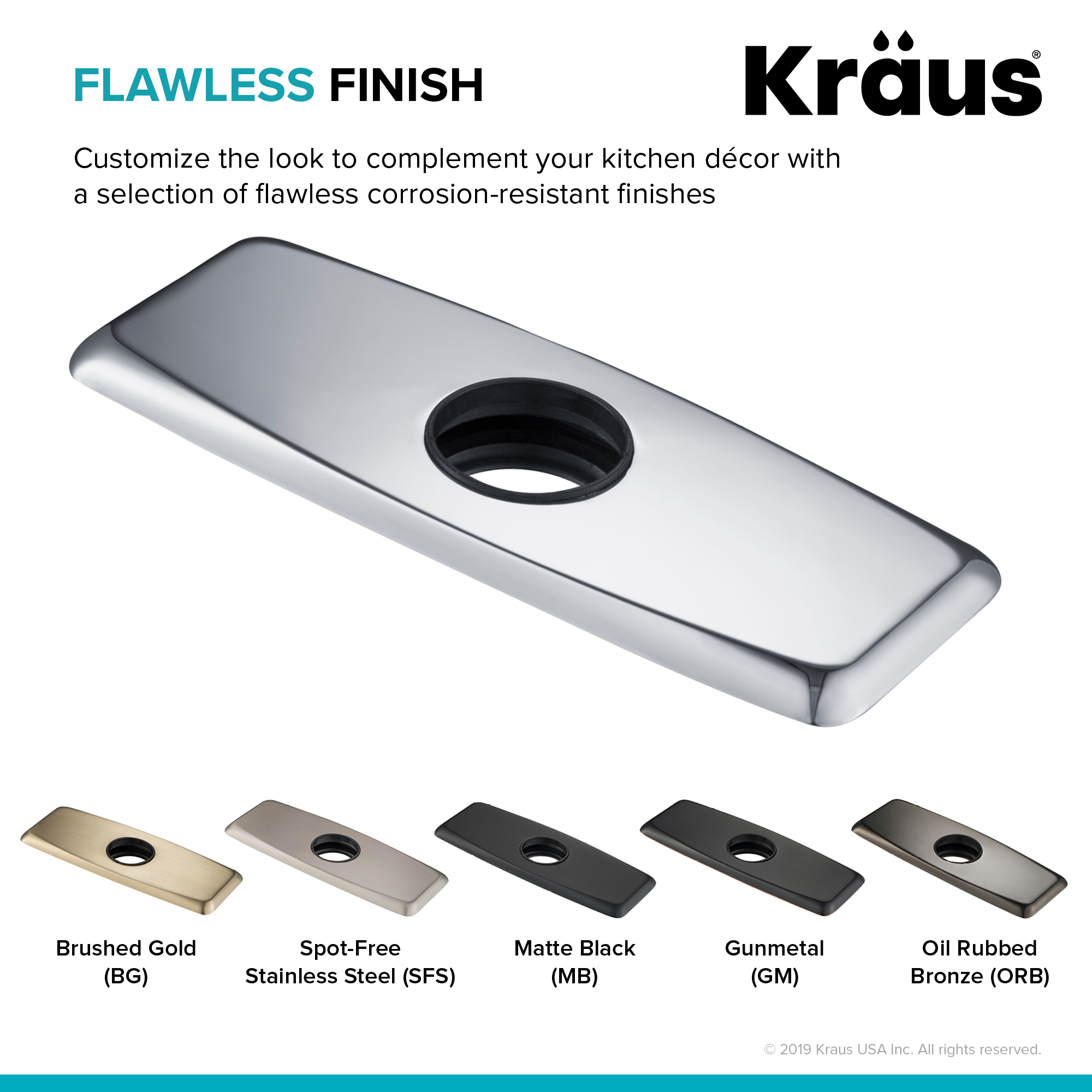 Deck Plate for Bathroom Faucet in Chrome