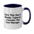 thumbnail image 2 of Unique Idea Case manager Gifts, Sorry This Guy Is Already', Case manager Two Tone 11oz Mug From Colleagues, Cup For Coworkers, Funny coffee mug, Funny tea mug, Funny cup, Gift for coffee lover, Gift, 2 of 2
