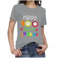 thumbnail image 4 of DEELLEEO Womens Tops Clearance Ladies Multi-Color Short Sleeve T-Shirt Graphic Print Tops, 4 of 6