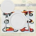 thumbnail image 3 of Ambesonne Cartoon Place Mats Set of 4, Motorcycle Hippie, Standard Size, Black Yellow, 3 of 6
