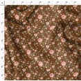 thumbnail image 4 of Soimoi Cotton Poplin Fabric Leaves & Peach Flower Floral Print Sewing Fabric Yard 56 Inch Wide, 4 of 6