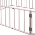 thumbnail image 6 of Queen Size Metal Floor Bed Frame with Fence and Door, Montessori Bedframe, No Box Spring Needed, Easy to Install, Pink, 6 of 9