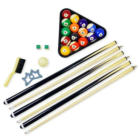 Hathaway Pool Table Billiard Accessory Kit with Cues, Rack, Chalk,