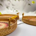 thumbnail image 4 of Hand-woven exquisite round tray for storing and displaying bread and fruits, 4 of 5