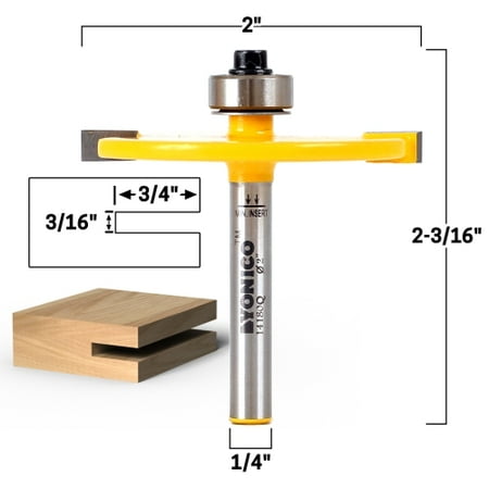 

3/16 Slot Cutter Router Bit - 1/4 Shank - Yonico 14180q