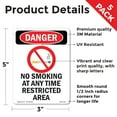 thumbnail image 2 of No Smoking At Any Time OSHA Danger Vinyl Decal Label 5 Inch x 3.5 Inch - 5 Pack, 2 of 6