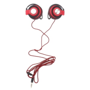 3.5mm Casque filaire Clip sur écouteurs d'oreille EarHook Casque stéréo pour écouteurs Mp3 Ordinateur de lecteur (rouge)