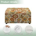 thumbnail image 4 of Xoenoiee Paisley Flower Print Stretch Square Ottoman Cover Breathable Folding Storage Stool Furniture Protector Soft Square Slipcover with Elastic Bottom, L, 4 of 7