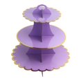 thumbnail image 2 of POINTERTECK 3 Tiers Cupcake Stand Bronzing Edge Disposable Paper Cake Dessert Pastry Holder Display Rack Tower Baby Shower Birthday Graduation Wedding Party Supplies White One Size, 2 of 13