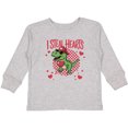thumbnail image 3 of Inktastic I Steal Hearts Dinosaur Valentine's Day Boys Long Sleeve Toddler T-Shirt, 3 of 5
