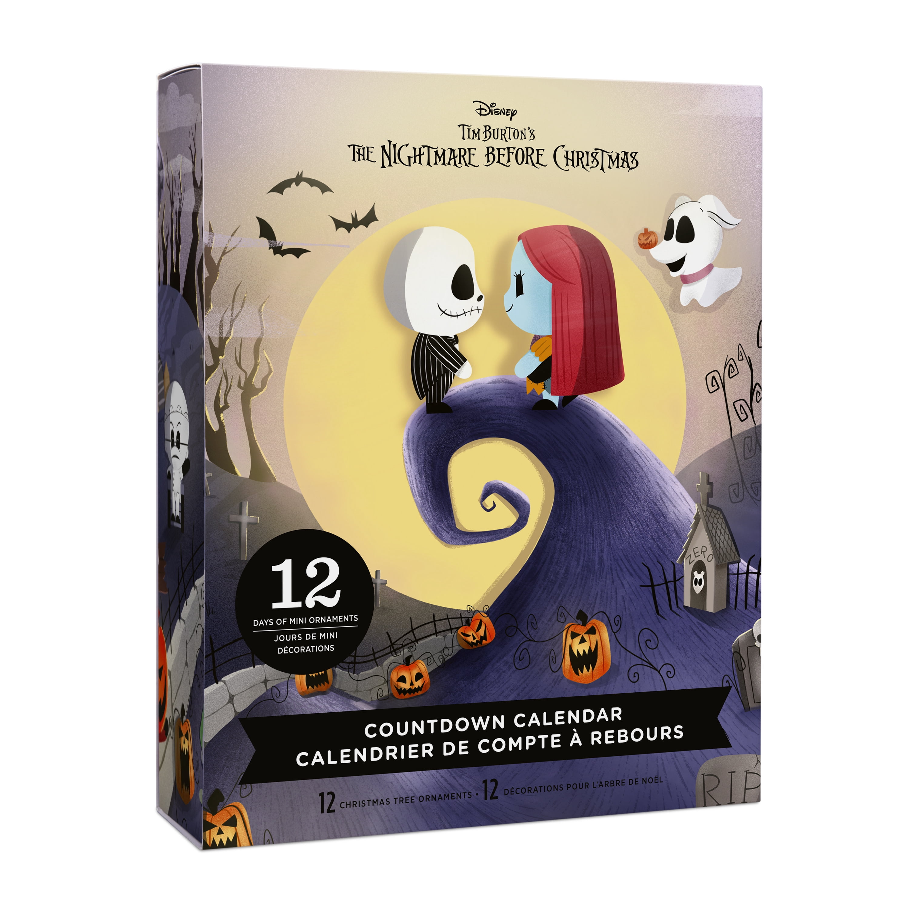 Hallmark Calendar 12 Mini Ornaments (Nightmare Before Christmas), 1 Count