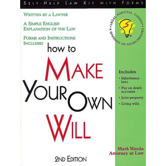 Pre-Owned How to Make Your Own Will: With Forms (Paperback) 1572481196 9781572481190