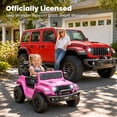 thumbnail image 2 of Jeep 12V Ride on Car with Remote Control/Bluetooth, Jeep Wrangler Rubicon Battery Powered Ride on Truck Toy w/Dual Wheel Suspension, Electric Car for Kids Toddler, Pink, 2 of 8