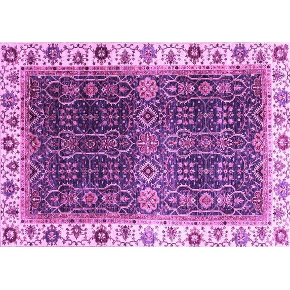 Ahgly Company Indoor Rectangle Abstract Purple Modern Area Rugs, 8' x 12'