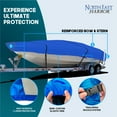 thumbnail image 4 of NEH Boat Cover, Thick Heavy Duty Fabric, Fade-Proof, Waterproof, 12'-14', Trailerable, Fits Tri-Hull Fishing Ski Pro-Style Bass Runabout (Blue), 4 of 5