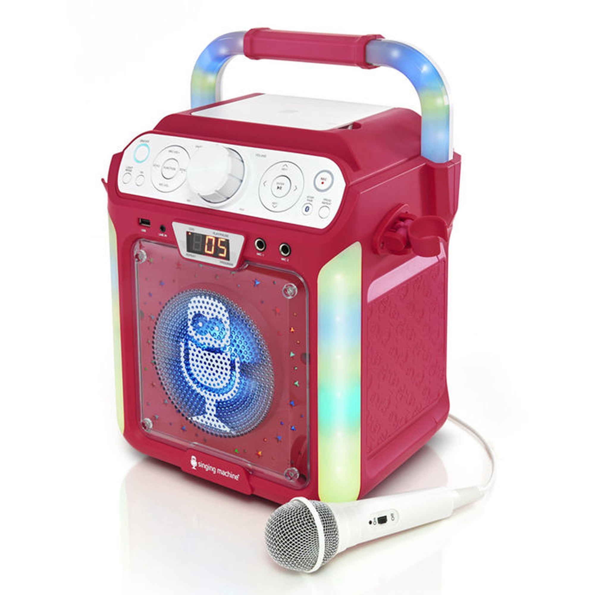 Singing Machine Groove Cube CDG Karaoke System Plus Bluetooth, Pink