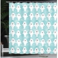 thumbnail image 4 of Ambesonne Animal Shower Curtain, White Seals Ocean, 69"Wx75"L, Turquoise Pale Blue, 4 of 5