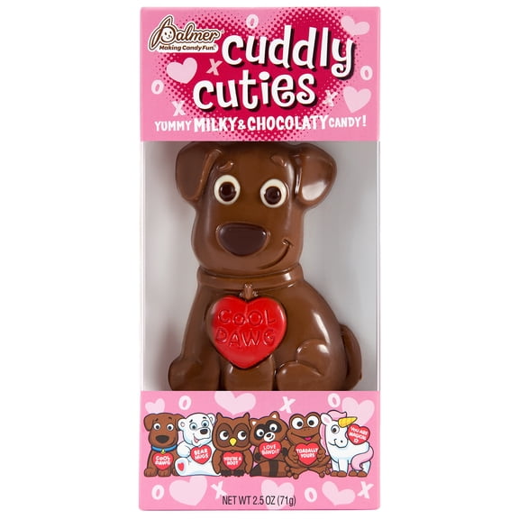 RM Palmer Cuddly Cuties Dog Milk Chocolate 2.5oz, Individual Bar