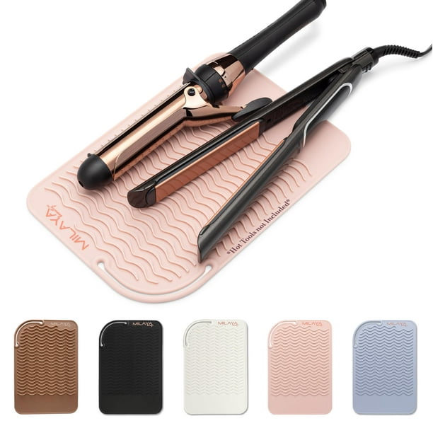 Tapete resistente al calor - Tapete para plancha - Soporte para rizador - Tapete de silicona resistente al calor - Tapete para maquillaje - Tapete para herramientas calientes - Soporte para plancha pl