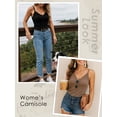thumbnail image 3 of Anygrew Tank Top for Women with Built in Bra Lace Adjustable Spaghetti Strap Camisoles Ribbed Slim Basic Tops, 3 of 5
