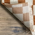 thumbnail image 4 of nuLOOM Dominique Abstract Checkered Fringe Area Rug, 8' x 10' 2", Orange, 4 of 9