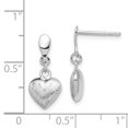 thumbnail image 2 of Sterling Silver Rhodium Plated 3-D Scratch Heart Post Earrings QE8706, 2 of 2