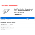 thumbnail image 2 of Spark Plug Wire Set - Compatible with 1977 - 1978 Lincoln Mark V 7.5L V8, 2 of 2
