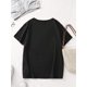 thumbnail image 2 of Women'S Casual Crew Neck T-Shirt, Cotton Blend, Medium Stretch, Knit Fabric, Alphabet Pattern, Short Sleeve Tee with MOM Print for All Seasons, 2 of 6