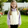 thumbnail image 2 of SuTry Girls Solid Color Long Sleeve Jacket Windproof Warm Fleece-Lined Casual Fall Winter Cozy Outerwear for Everyday Coat for Kids 3-17 Years(Purple,1-2 Years), 2 of 5
