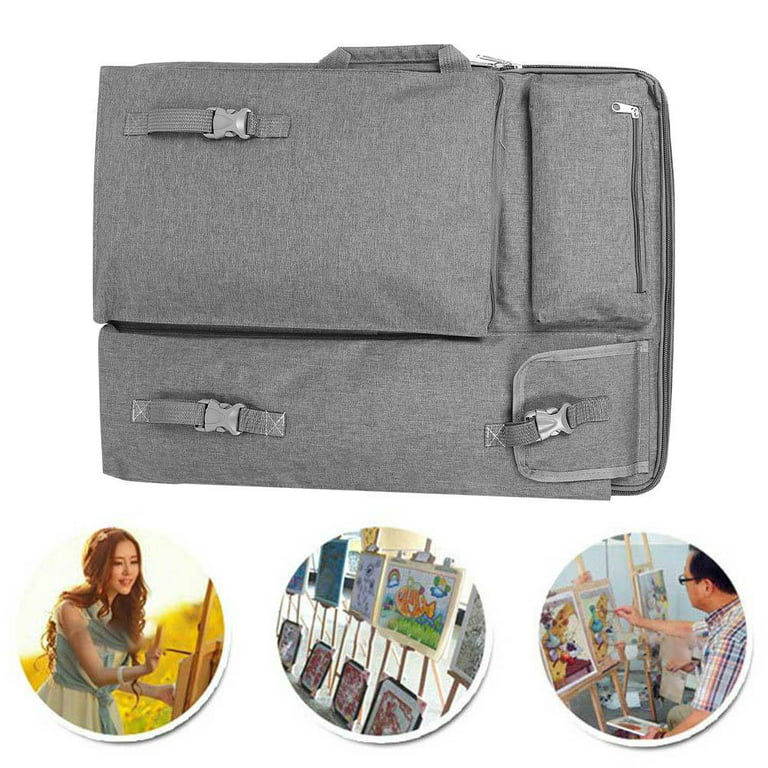 Waterproof Nylon Art Portfolio Case Art Supplies Large Capacity  Multifunction Wear Resistant Painting Board Bag for Traveling Carrying Red  Large