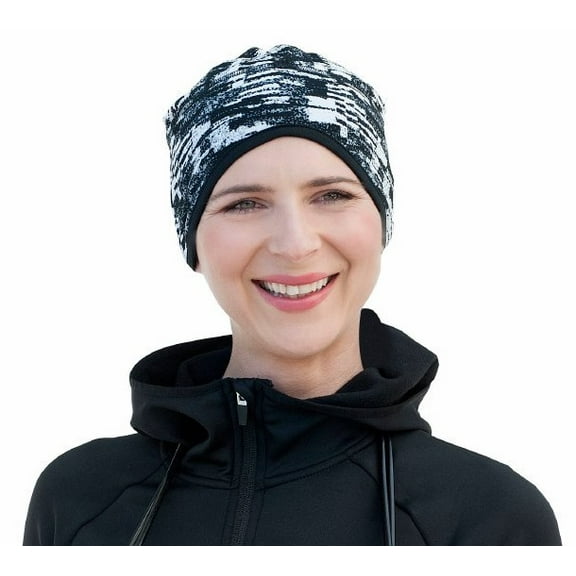 Masumi Headwear Active- Infinity Power Black and White Sport Hat| Cotton Hat Women| Chemo Cancer Hair Loss (Power Black and White)